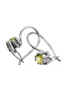 Стерлингово сребро 925 14k 583 Yellow Peridot Обеци vec053s Руски Съветски СССР Винтидж Ар-деко style